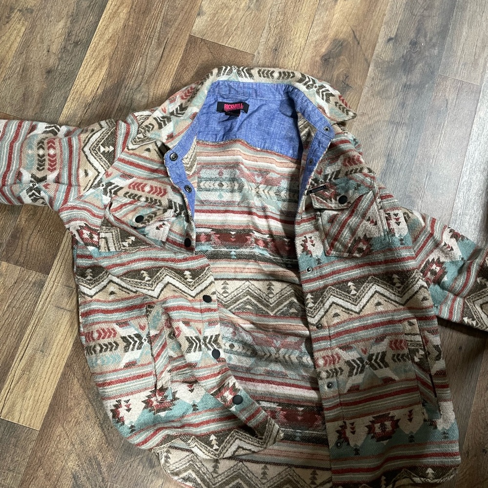 Aztec Patterned Jacket With Button Closure - image 1